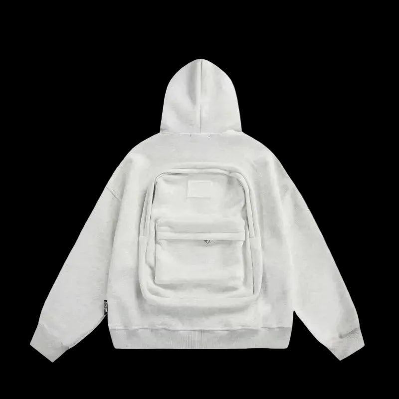 New Y2K 3D Backpack Hoodie High Street Retro Punk Man Clothing Tops Loose Hoodies Sportswear Casual Streetwear Harajuku Jacket